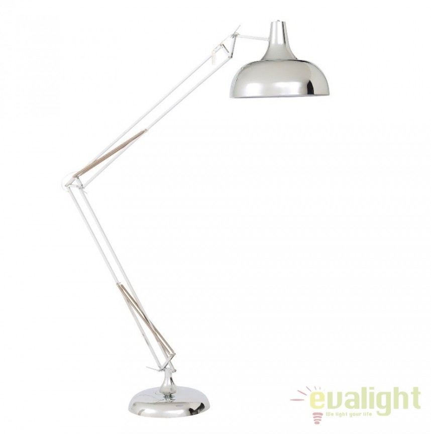 Lampadar, lampa de podea moderna, brat articulat, finisaj cromat, GIANT-XL-CR MUNO Design, Lampi de podea cu picior inalt⭐ lampadare moderne retro sau vintage pentru living.✅DeSiGn decorativ de lux unic!❤️Promotii lampi❗ ➽www.evalight.ro. Alege corpuri de iluminat de podea pt interior cu reader LED, clasice cu decor elegant, stil industrial din metal cu picior inalt curbat, trepied din lemn, abajur din material textil, sticla, tesatura, ieftine de calitate deosebita la cel mai bun pret. a