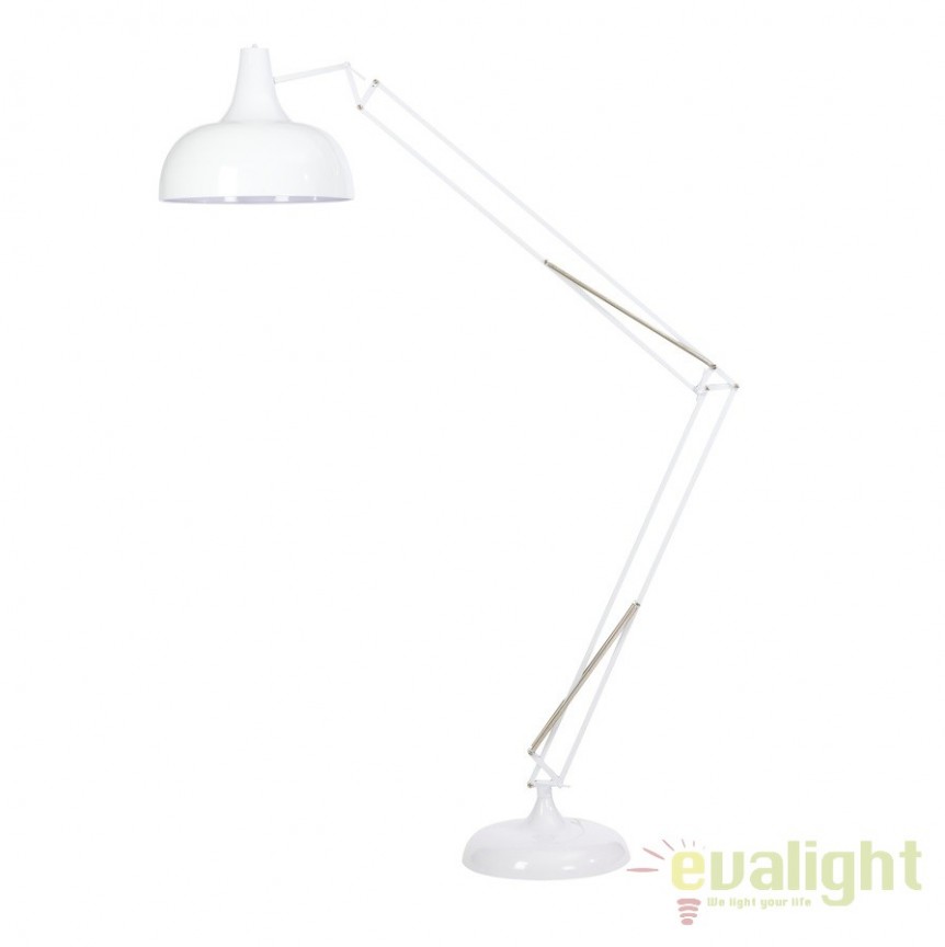 Lampadar, lampa de podea moderna, brat articulat, finisaj alb, GIANT-XL-W MUNO Design, Lampi de podea cu picior inalt⭐ lampadare moderne retro sau vintage pentru living.✅DeSiGn decorativ de lux unic!❤️Promotii lampi❗ ➽www.evalight.ro. Alege corpuri de iluminat de podea pt interior cu reader LED, clasice cu decor elegant, stil industrial din metal cu picior inalt curbat, trepied din lemn, abajur din material textil, sticla, tesatura, ieftine de calitate deosebita la cel mai bun pret. a