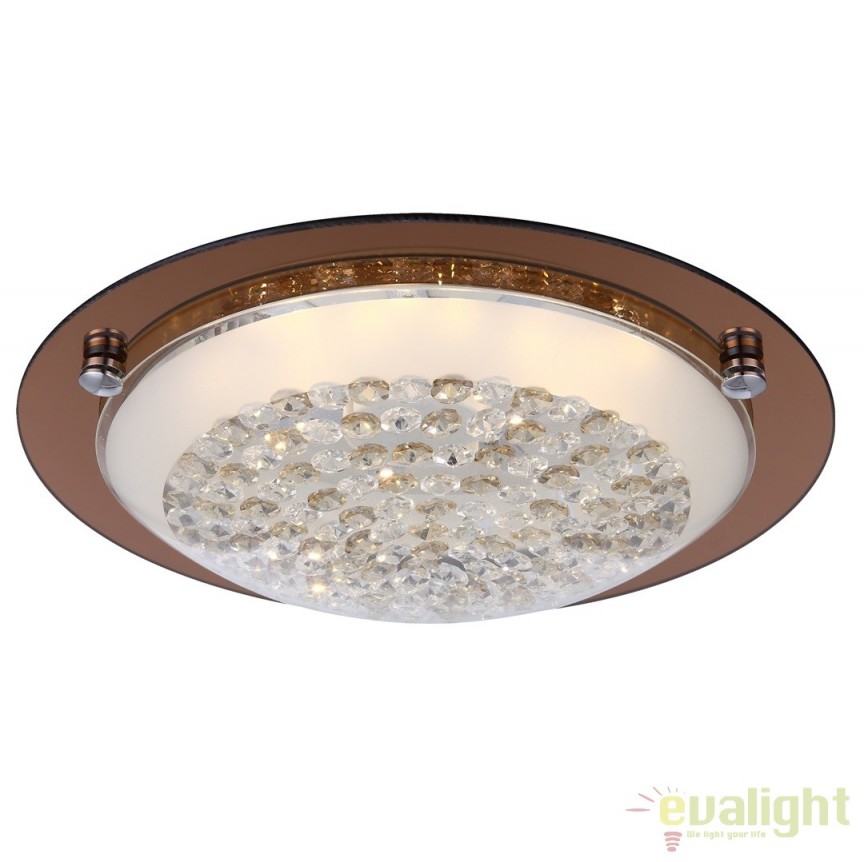 Plafoniera moderna, diam.31,5cm, cristal K5, LED Tabasco 48263 GL, Candelabre si Lustre moderne elegante⭐ modele clasice de lux pentru living, bucatarie si dormitor.✅ DeSiGn actual Top 2020!❤️Promotii lampi❗ ➽ www.evalight.ro. Oferte corpuri de iluminat suspendate pt camere de interior (înalte), suspensii (lungi) de tip lustre si candelabre, pendule decorative stil modern, clasic, rustic, baroc, scandinav, retro sau vintage, aplicate pe perete sau de tavan, cu cristale, abajur din material textil, lemn, metal, sticla, bec Edison sau LED, ieftine de calitate deosebita la cel mai bun pret. a