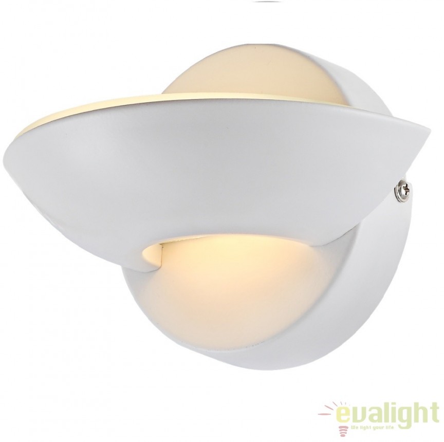 Aplica de perete moderna finisaj alb SAMMY 76003 GL, Corpuri de iluminat interior LED⭐ modele lustre interior LED pentru living, dormitor, bucatarie, baie.✅DeSiGn decorativ de lux!❤️Promotii lampi LED❗ ➽www.evalight.ro. Alege Corpuri de iluminat interior LED elegante in stil modern, suspendate sau aplicate de tavan si perete, ieftine de calitate deosebita la cel mai bun pret. a