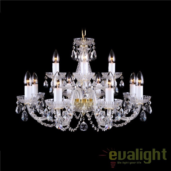 Lustra cu 12 brate cristal Bohemia L11 006/12/1-A; F 2 floor, Candelabre si Lustre moderne elegante⭐ modele clasice de lux pentru living, bucatarie si dormitor.✅ DeSiGn actual Top 2020!❤️Promotii lampi❗ ➽ www.evalight.ro. Oferte corpuri de iluminat suspendate pt camere de interior (înalte), suspensii (lungi) de tip lustre si candelabre, pendule decorative stil modern, clasic, rustic, baroc, scandinav, retro sau vintage, aplicate pe perete sau de tavan, cu cristale, abajur din material textil, lemn, metal, sticla, bec Edison sau LED, ieftine de calitate deosebita la cel mai bun pret. a