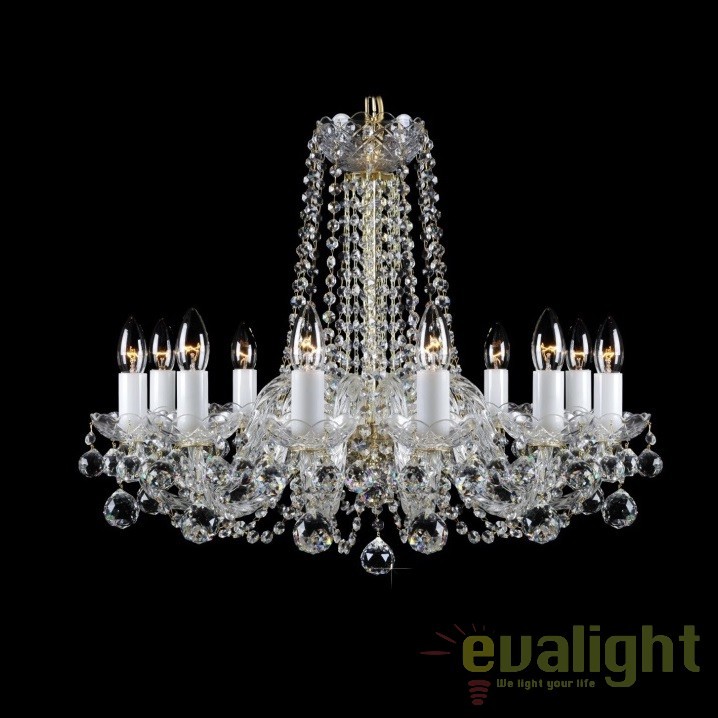 Lustra cu 10 brate cristal Bohemia L11 007/10/4, F 1 floor, Candelabre si Lustre moderne elegante⭐ modele clasice de lux pentru living, bucatarie si dormitor.✅ DeSiGn actual Top 2020!❤️Promotii lampi❗ ➽ www.evalight.ro. Oferte corpuri de iluminat suspendate pt camere de interior (înalte), suspensii (lungi) de tip lustre si candelabre, pendule decorative stil modern, clasic, rustic, baroc, scandinav, retro sau vintage, aplicate pe perete sau de tavan, cu cristale, abajur din material textil, lemn, metal, sticla, bec Edison sau LED, ieftine de calitate deosebita la cel mai bun pret. a