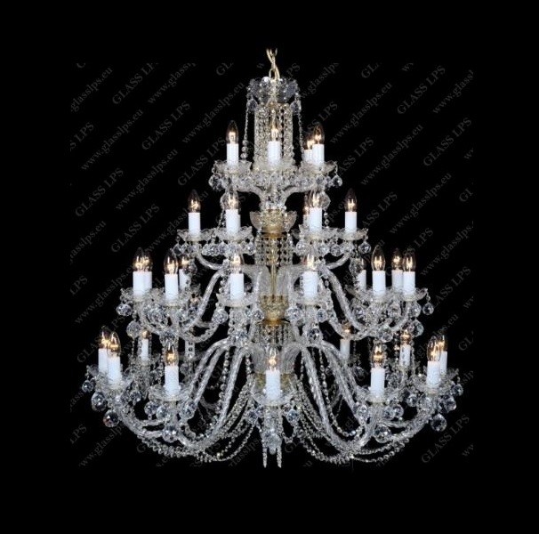 Lustra XXL 72 brate, cristal Bohemia L11 007/72/4, Lustre Cristal Bohemia⭐ modele deosebite de candelabre din cristal Bohemia autentic din Cehia.✅Design Baroc de lux Premium Top❗ ➽ www.evalight.ro. a