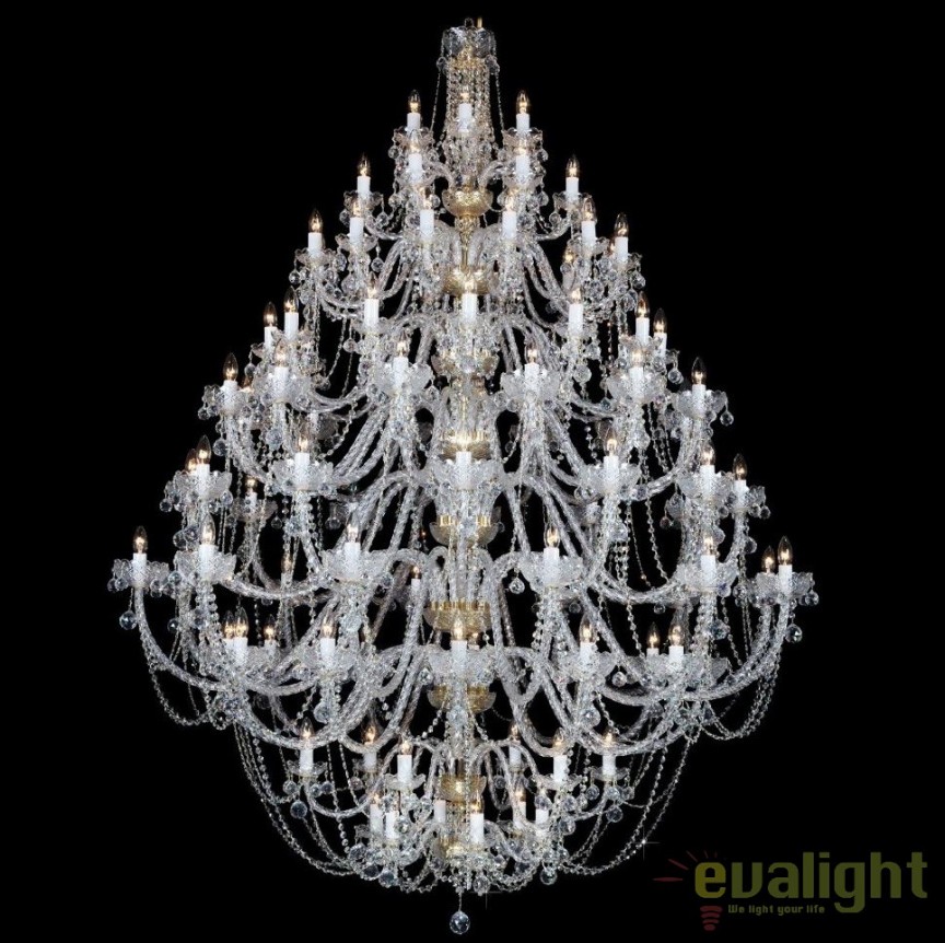 Lustra XXXL cristal Bohemia cu 108 brate, L11 007/108/4 , Lustre Cristal Bohemia⭐ modele deosebite de candelabre din cristal Bohemia autentic din Cehia.✅Design Baroc de lux Premium Top❗ ➽ www.evalight.ro. a