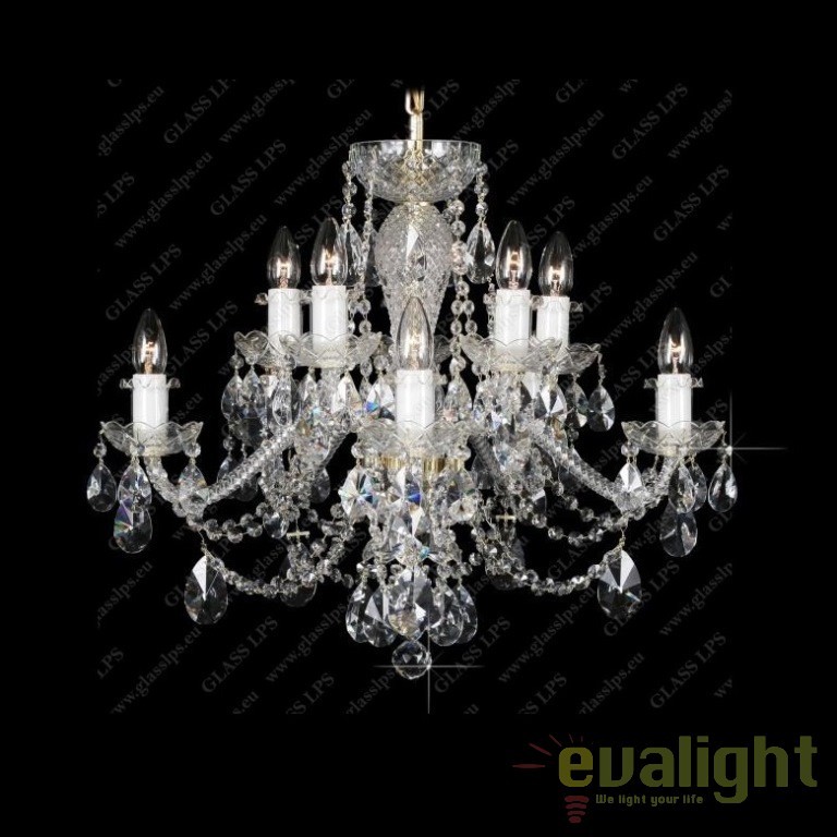 Lustra cu 10 brate cristal Bohemia L11 009/10/1-A; lip., Lustre Cristal Bohemia⭐ modele deosebite de candelabre din cristal Bohemia autentic din Cehia.✅Design Baroc de lux Premium Top❗ ➽ www.evalight.ro. a