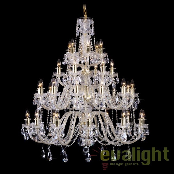 Lustra XXL cu 72 brate, cristal Bohemia L11 009/72/1-A, Candelabre si Lustre moderne elegante⭐ modele clasice de lux pentru living, bucatarie si dormitor.✅ DeSiGn actual Top 2020!❤️Promotii lampi❗ ➽ www.evalight.ro. Oferte corpuri de iluminat suspendate pt camere de interior (înalte), suspensii (lungi) de tip lustre si candelabre, pendule decorative stil modern, clasic, rustic, baroc, scandinav, retro sau vintage, aplicate pe perete sau de tavan, cu cristale, abajur din material textil, lemn, metal, sticla, bec Edison sau LED, ieftine de calitate deosebita la cel mai bun pret. a