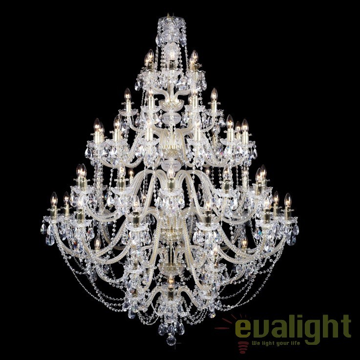 Candelabru XXXL cristal Bohemia 96 brate, L11 009/96/1-A, Lustre Cristal Bohemia⭐ modele deosebite de candelabre din cristal Bohemia autentic din Cehia.✅Design Baroc de lux Premium Top❗ ➽ www.evalight.ro. a