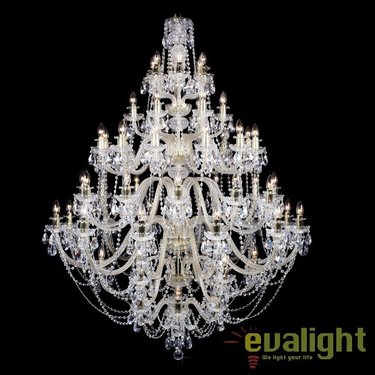 Lustra XXXL cu 108 brate, cristal Bohemia L11 009/108/1-A, Lustre Cristal Bohemia⭐ modele deosebite de candelabre din cristal Bohemia autentic din Cehia.✅Design Baroc de lux Premium Top❗ ➽ www.evalight.ro. a