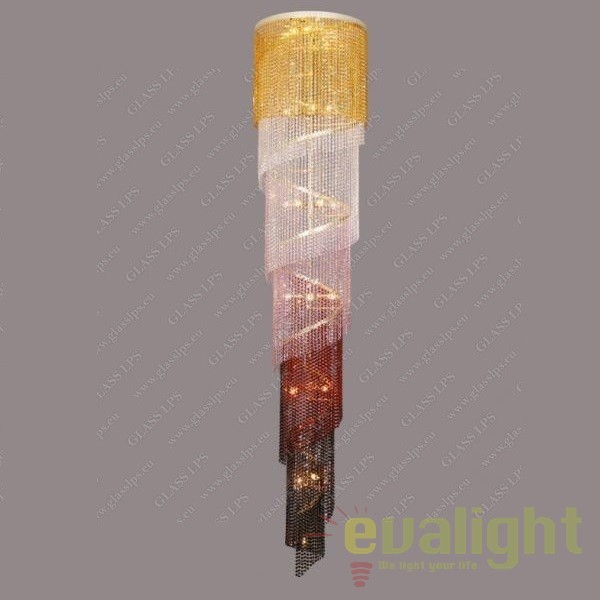 Lustra spirala, cristal Bohemia L15 512/36/6 color mix, Lustre / Pendule Cristal Bohemia⭐ modele suspendate deosebite stil Baroc din cristal Bohemia autentic din Cehia.✅Design lux unicat Premium Top❗ ➽ www.evalight.ro. a