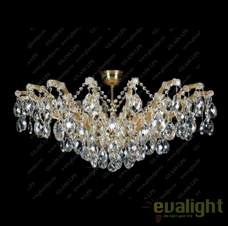 Plafoniera Maria Theresa, cristal Bohemia L14 017/18/1, Candelabre si Lustre moderne elegante⭐ modele clasice de lux pentru living, bucatarie si dormitor.✅ DeSiGn actual Top 2020!❤️Promotii lampi❗ ➽ www.evalight.ro. Oferte corpuri de iluminat suspendate pt camere de interior (înalte), suspensii (lungi) de tip lustre si candelabre, pendule decorative stil modern, clasic, rustic, baroc, scandinav, retro sau vintage, aplicate pe perete sau de tavan, cu cristale, abajur din material textil, lemn, metal, sticla, bec Edison sau LED, ieftine de calitate deosebita la cel mai bun pret. a