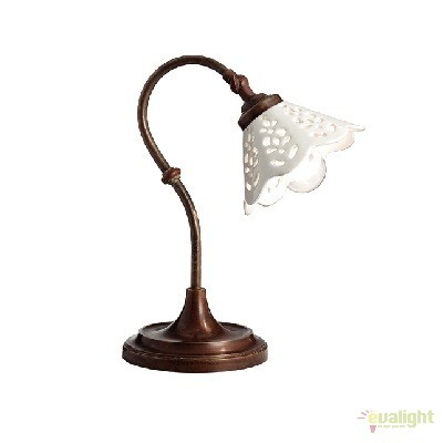 Veioza, lampa de masa rustica fabricata manual Fiori di Pizzo 065.52.OC, Veioze clasice de masa⭐ modele elegante inalte potrivite pentru noptiere dormitor, living, birou.✅DeSiGn decorativ de lux unic!❤️Promotii lampi❗ ➽ www.evalight.ro. Alege oferte la colectile NOI de corpuri de iluminat interior tip veioze cu picior inalt pt citit cu reader LED, aspect vintage deosebit, abajur din material textil, cristal, sticla, lemn, metalic, ceramica cu flori, ieftine de calitate la cel mai bun pret. a