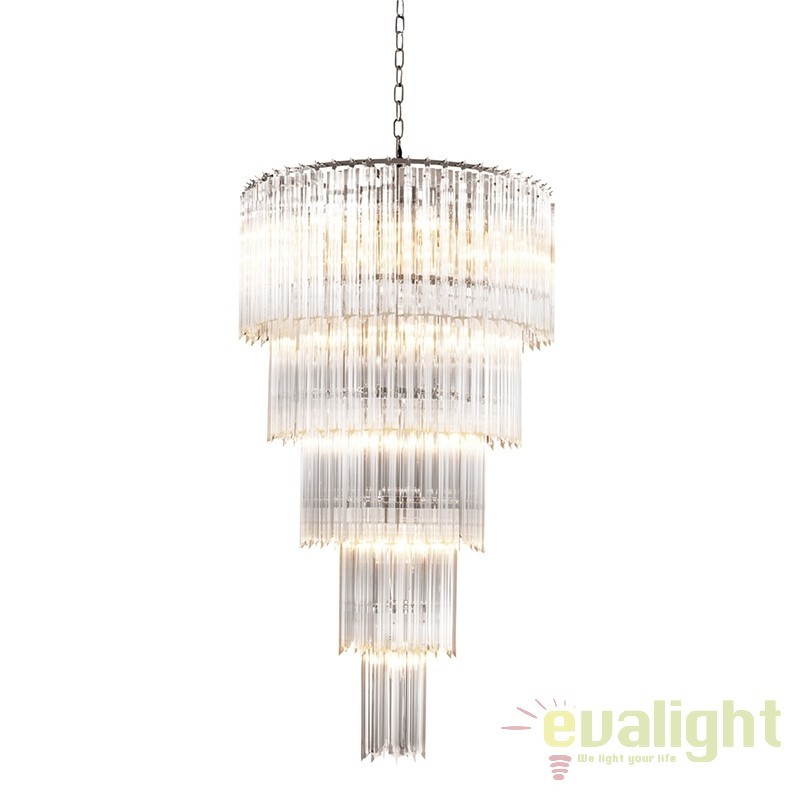 Candelabru LUX finisaj nickel, Alpina L 110014 HZ 	, Lustre si corpuri de iluminat pentru casa scarii⭐ candelabre mari elegante de lux, decorate cu cristale, stil modern.✅DeSiGn decorativ unic❗ ➽www.evalight.ro. Alege corpuri de iluminat interior suspendate de tip suspensii, modele potrivite pt HoReCa (hotel, receptie restaurant, pensiune, bar), spatii comerciale sau case spatioase cu tavan înalt, calitate deosebita la cel mai bun pret. a