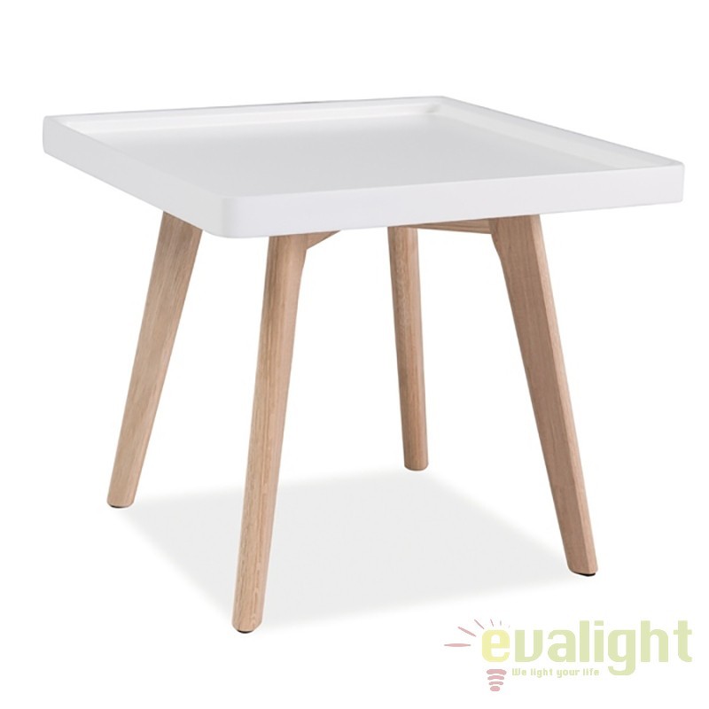 Masuta de cafea design scandinav dim.48x48cm, MILAN L4 alb/ stejar MILANL4BD SM, Mobila si Decoratiuni interioare moderne de lux⭐ piese de mobilier modern cu stil exclusivist pentru casa❤️ colectii dormitor si living❗ Promotii la mobila si decoratiuni✅ Intra si vezi modele ✚ poze ✚ pret ➽ www.evalight.ro. ➽ sursa ta de inspiratie online❗ Idei si tendinte de design actual pentru amenajari premium Top❗ Mobila moderna unicat cu stil elegant contemporan ultra-modern, accesorii si oglinzi decorative de perete potrivite pentru interior si exterior. Cele mai noi si apreciate stiluri la mobila si mobilier cu design original: stil industrial style, retro, vintage (boem, veche, reconditionata, realizata manual (noua nu second hand), handmade, sculptata, scandinav (nordic), clasic (baroc, glamour, romantic, art deco, boho, shabby chic, feng shui), rustic (traditional), urban minimalist. Alege cele mai frumoase si rafinate articole si obiecte decorative deosebite, textile si tesaturi scumpe, vezi seturi de mobilier modular pe colt pt spatii mici si mari, cu picioare din metal combinat cu lemn masiv, placata cu oglinda si sticla, MDF lucios de culoare alba. ✅Amenajari interioare | Living | Dormitor | Hol | Baie | Bucatarie | Sufragerie | Camera de zi / Tineret / Copii | Birou | Balcon | Terasa si Gradina |  ✅Cumpara produse design la comanda sau din stoc, oferte si reduceri speciale cu vanzare rapida din magazine la cele mai bune preturi. Te aşteptăm sa admiri calitatea superioara a produselor noastre live în showroom-urile noastre din Bucuresti si Timisoara❗  a