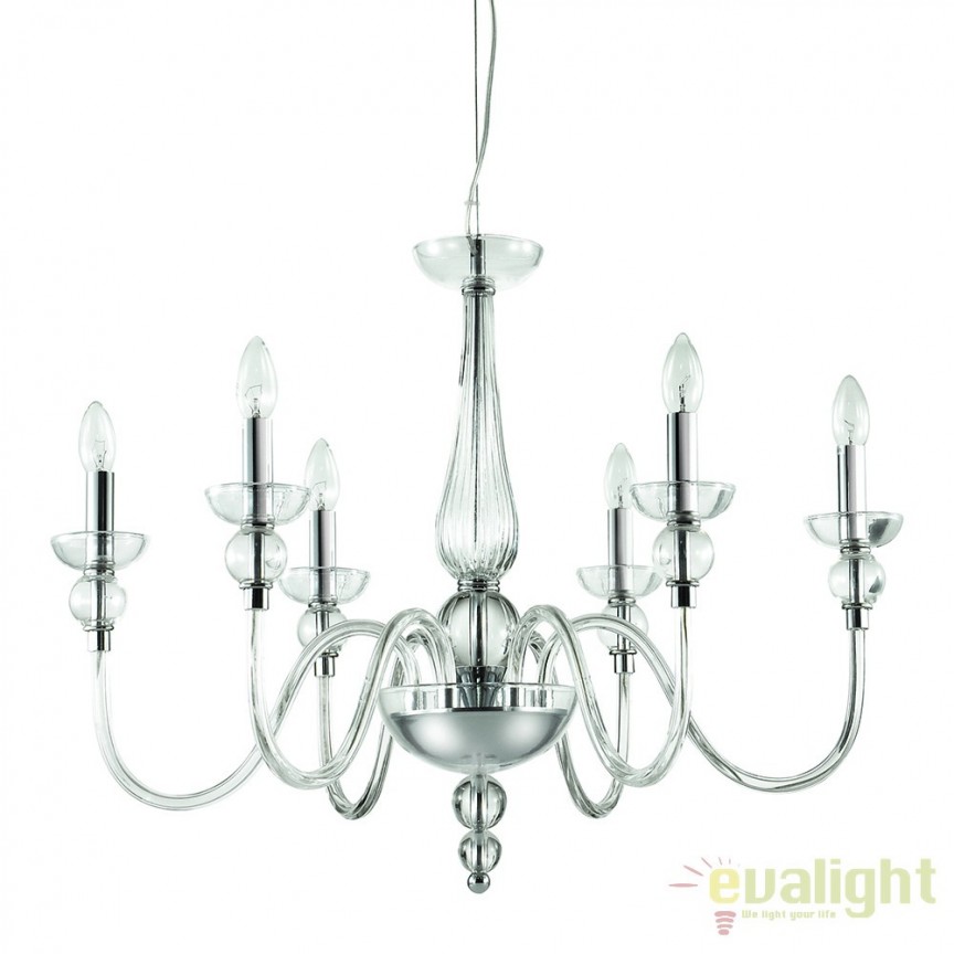 Candelabru LUX cu 6 brate DOGE SP6 044422, Candelabre si Lustre moderne⭐ modele elegante de lux pentru dormitor living, bucatarie.✅DeSiGn decorativ unic!❤️Promotii lampi❗ ➽www.evalight.ro. Alege corpuri de iluminat suspendate pt interior stil modern, suspensii de tip pendule cu cristale, abajur material textil, lemn, metal, sticla, bec tip lumanare Edison sau LED, ieftine de calitate deosebita la cel mai bun pret.

 a