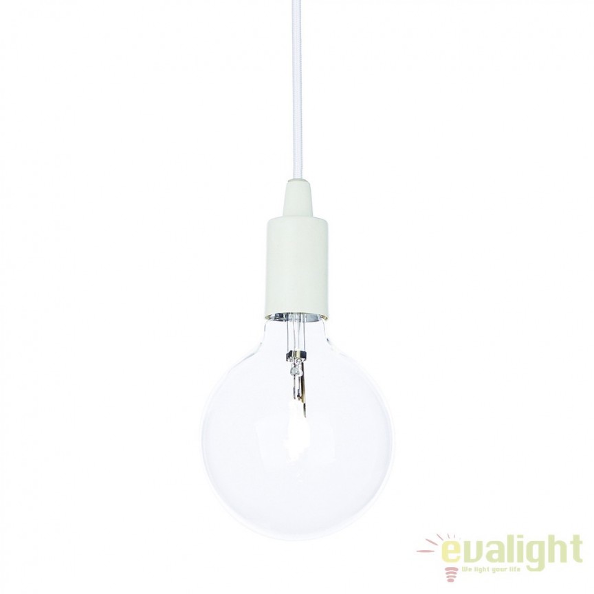  Pendul modern diametru 11cm EDISON SP1 BIANCO 113302, Promotii lustre, reduceri⭐ corpuri de iluminat, mobila si decoratiuni de interior si exterior.⭕Oferte Pret redus online ➽ www.evalight.ro❗ a