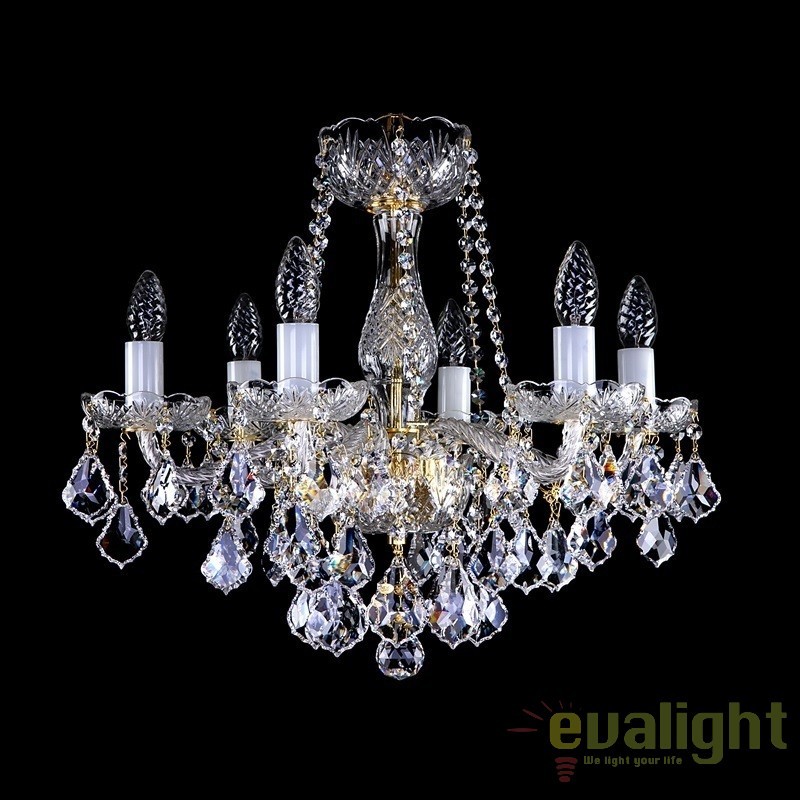 Candelabru 8 brate Cristal Bohemia Exclusive AEROPE VIII., Lustre cristal si Corpuri de iluminat suspendate⭐ modele de lux elegante din cristal Stil Exclusive.✅Design Premium Top❗ ➽ www.evalight.ro.  a