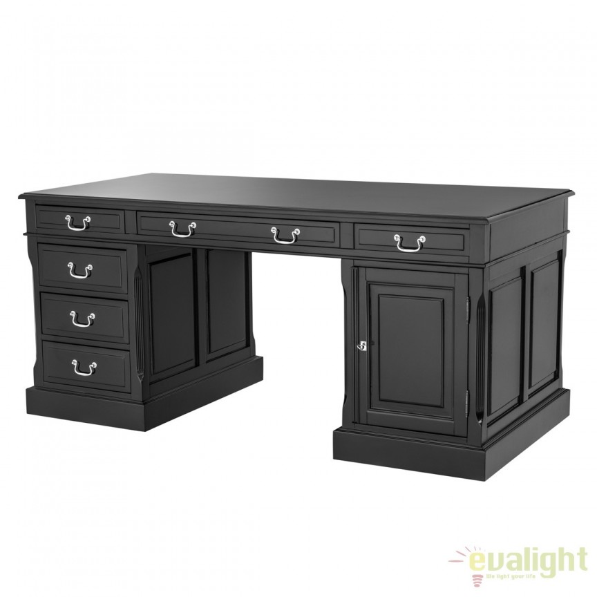 Birou elegant design regal British negru 110078 HZ, Console / Birouri moderne⭐ modele de lux pentru perete hol, mobila living.❤️Promotii mese consola si birou tip consola❗ ➽ www.evalight.ro. Alege mese tip console din lemn, metal, sticla, cu picioare inalte, cu sertare si rafturi, oglinda: clasice in stil baroc, scandinave, minimalist, vintage retro, industrial, pt intrare casa, ieftine si de calitate deosebita la cel mai bun pret. a