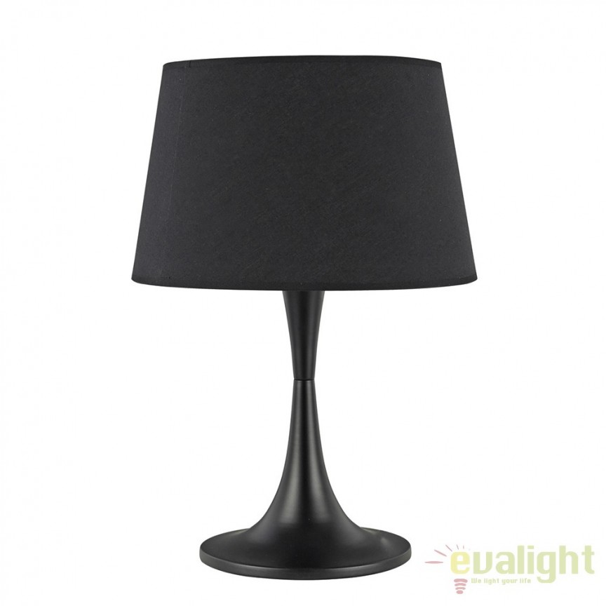 Veioza, lampa de masa moderna LONDON TL1 BIG NERO 110455, Candelabre si Lustre moderne elegante⭐ modele clasice de lux pentru living, bucatarie si dormitor.✅ DeSiGn actual Top 2020!❤️Promotii lampi❗ ➽ www.evalight.ro. Oferte corpuri de iluminat suspendate pt camere de interior (înalte), suspensii (lungi) de tip lustre si candelabre, pendule decorative stil modern, clasic, rustic, baroc, scandinav, retro sau vintage, aplicate pe perete sau de tavan, cu cristale, abajur din material textil, lemn, metal, sticla, bec Edison sau LED, ieftine de calitate deosebita la cel mai bun pret. a