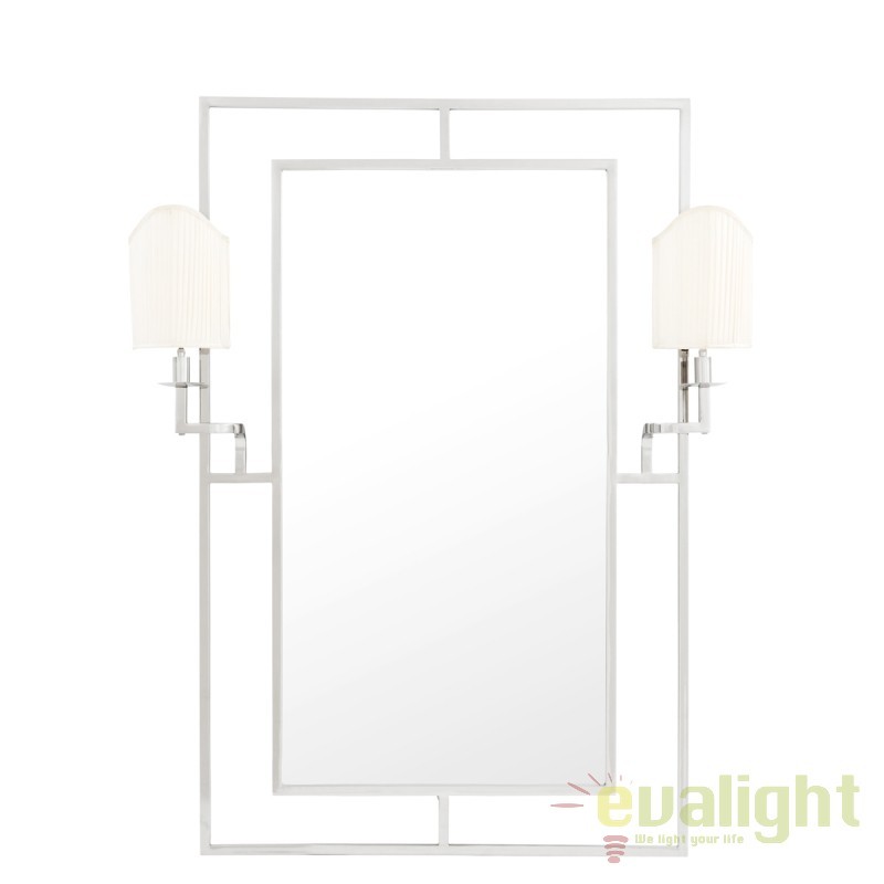 Oglinda cu iluminat decorativa LUX clasic Astaire argintiu/ alb 109312 HZ, Oglinzi decorative de perete⭐ modele moderne pentru living, dormitor sau hol.✅DeSiGn elegant de lux!❤️Promotii decoratiuni cu oglinzi❗ ➽ www.evalight.ro. Alege oglinzi elegante mari potrivite pt camera, de podea in dresing sau de perete, mobila, baie, rama din metal sau lemn, ieftine de calitate deosebita la cel mai bun pret. a