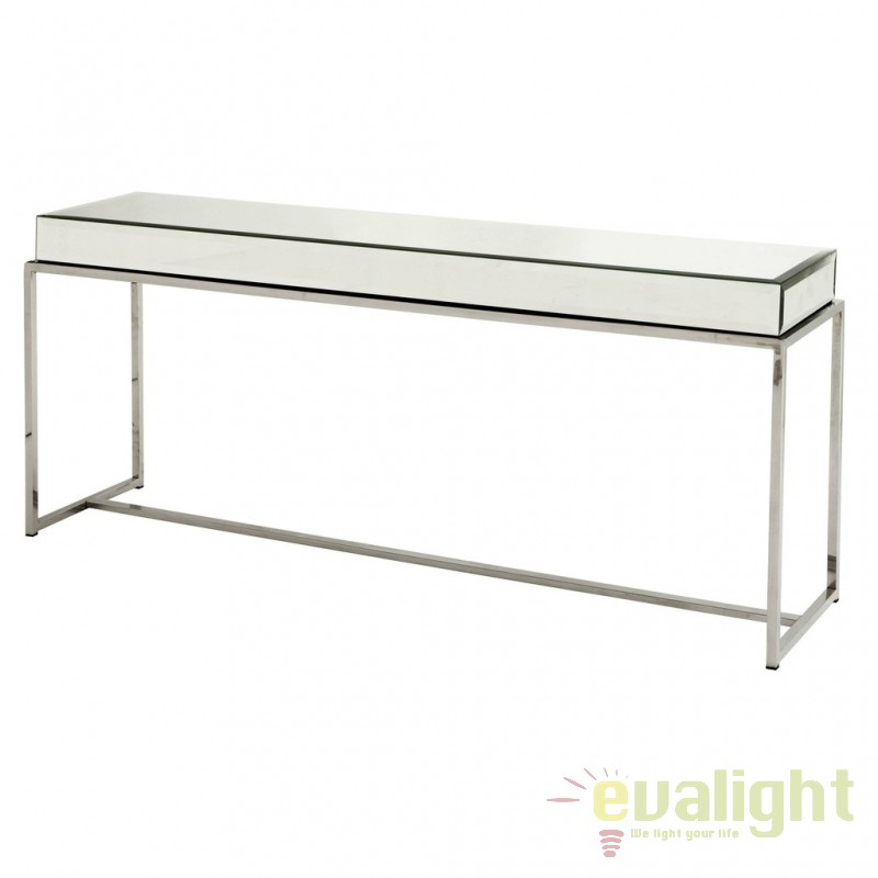 Consola moderna din otel inoxidabil si oglinzi Beverly Hills stainless steel 104868 HZ, Console / Birouri moderne⭐ modele de lux pentru perete hol, mobila living.❤️Promotii mese consola si birou tip consola❗ ➽ www.evalight.ro. Alege mese tip console din lemn, metal, sticla, cu picioare inalte, cu sertare si rafturi, oglinda: clasice in stil baroc, scandinave, minimalist, vintage retro, industrial, pt intrare casa, ieftine si de calitate deosebita la cel mai bun pret. a