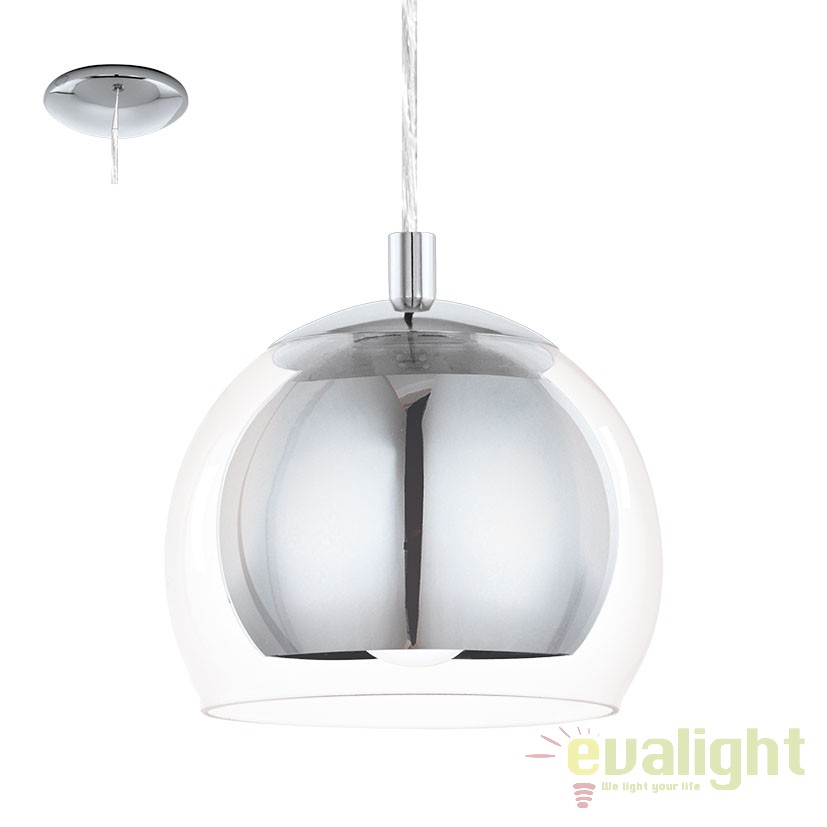 Pendul design modern, diam.19cm, ROCAMAR crom 94592 EL, Promotii lustre, reduceri⭐ corpuri de iluminat, mobila si decoratiuni de interior si exterior.⭕Oferte Pret redus online ➽ www.evalight.ro❗ a