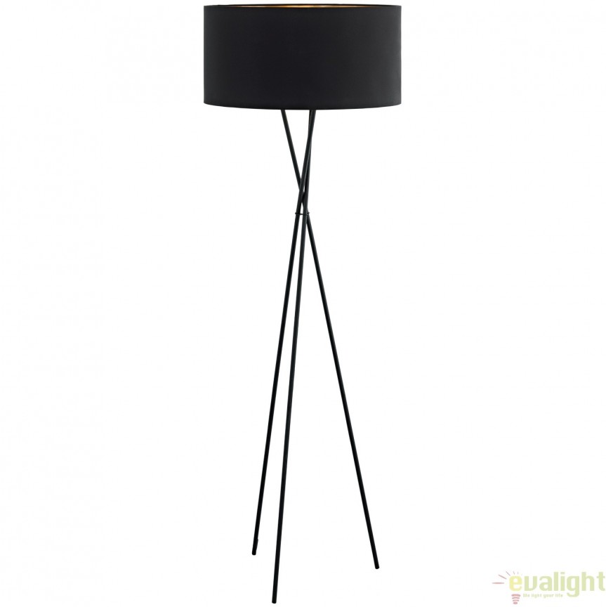 Lampadar, lampa de podea, negru, FONDACHELLI 95541 EL, Promotii lustre, reduceri⭐ corpuri de iluminat, mobila si decoratiuni de interior si exterior.⭕Oferte Pret redus online ➽ www.evalight.ro❗ a