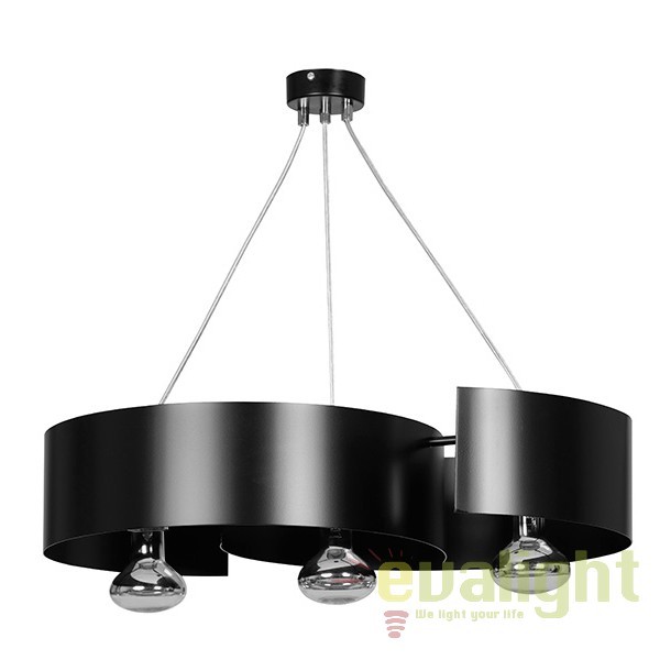 Lustra suspendata VIXON 3 BLACK 284/3 EMB, Candelabre si Lustre moderne elegante⭐ modele clasice de lux pentru living, bucatarie si dormitor.✅ DeSiGn actual Top 2020!❤️Promotii lampi❗ ➽ www.evalight.ro. Oferte corpuri de iluminat suspendate pt camere de interior (înalte), suspensii (lungi) de tip lustre si candelabre, pendule decorative stil modern, clasic, rustic, baroc, scandinav, retro sau vintage, aplicate pe perete sau de tavan, cu cristale, abajur din material textil, lemn, metal, sticla, bec Edison sau LED, ieftine de calitate deosebita la cel mai bun pret. a