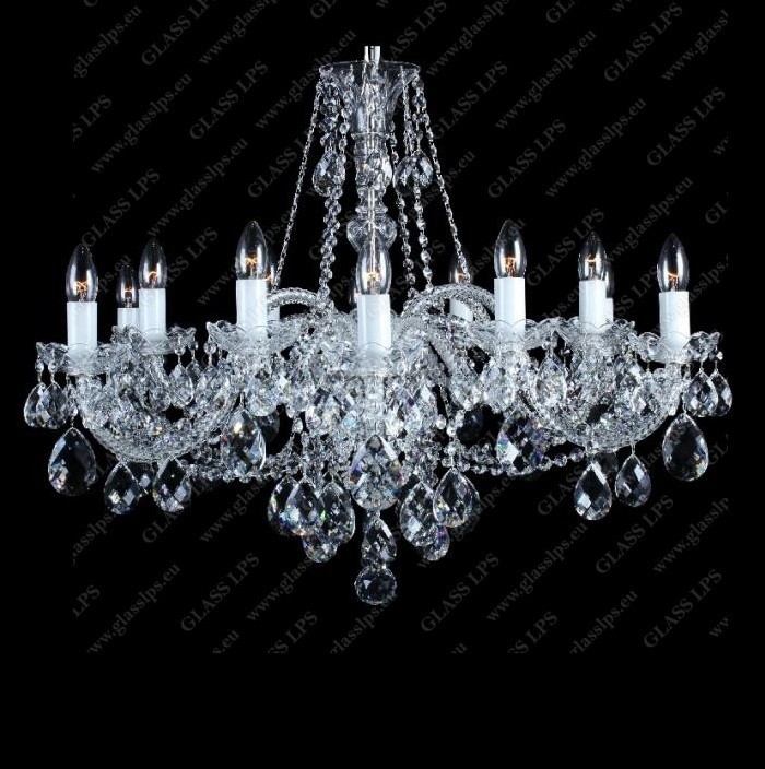 Lustra 12 brate cristal Bohemia L11 120/12/1, Lustre Cristal Bohemia⭐ modele deosebite de candelabre din cristal Bohemia autentic din Cehia.✅Design Baroc de lux Premium Top❗ ➽ www.evalight.ro. a