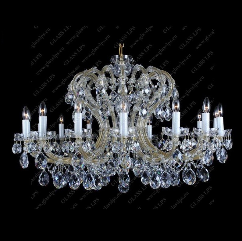 Candelabru Maria Theresa cu 16 brate, cristal Bohemia L14 004/16/1, F cut, Lustre Cristal Bohemia⭐ modele deosebite de candelabre din cristal Bohemia autentic din Cehia.✅Design Baroc de lux Premium Top❗ ➽ www.evalight.ro. a