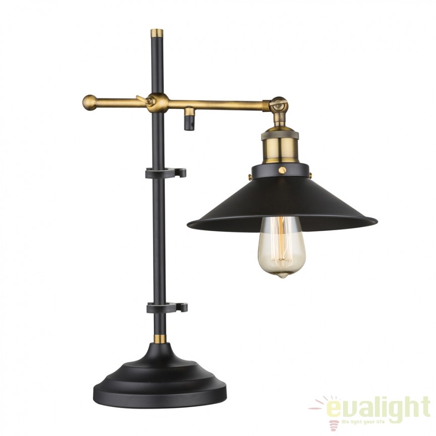 Veioza VINTAGE / Lampa de masa design deosebit LENIUS 15053T GL, Corpuri de iluminat Vintage, Industria Style⭐ lustre retro elegante pentru bucatarie, dormitor living.✅Lampi Design decorativ modern!❤️Promotii❗ ➽ www.evalight.ro. Oferte la corpuri de iluminat suspendate de tip suspensii pentru camere interior, decorate in stil antichizat retro sau vintage, abajur material textil, lemn, metal, sticla, bec tip lumanare Edison sau LED, ieftine si de lux, calitate deosebita la cel mai bun pret. a