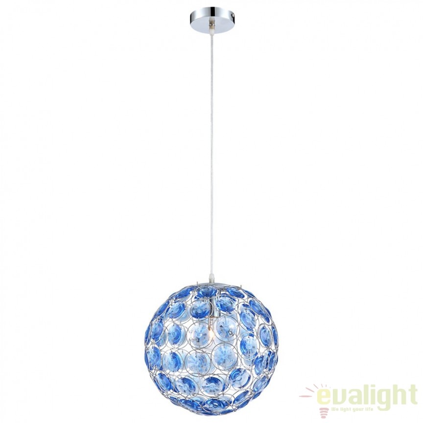 Pendul elegant cristal blue acrylic diam. 30cm Talida 16041 GL , Promotii lustre, reduceri⭐ corpuri de iluminat, mobila si decoratiuni de interior si exterior.⭕Oferte Pret redus online ➽ www.evalight.ro❗ a