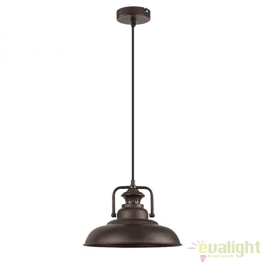 Pendul industria style maro Kyle 2930 RX, Corpuri de iluminat Vintage, Industria Style⭐ lustre retro elegante pentru bucatarie, dormitor living.✅Lampi Design decorativ modern!❤️Promotii❗ ➽ www.evalight.ro. Oferte la corpuri de iluminat suspendate de tip suspensii pentru camere interior, decorate in stil antichizat retro sau vintage, abajur material textil, lemn, metal, sticla, bec tip lumanare Edison sau LED, ieftine si de lux, calitate deosebita la cel mai bun pret. a