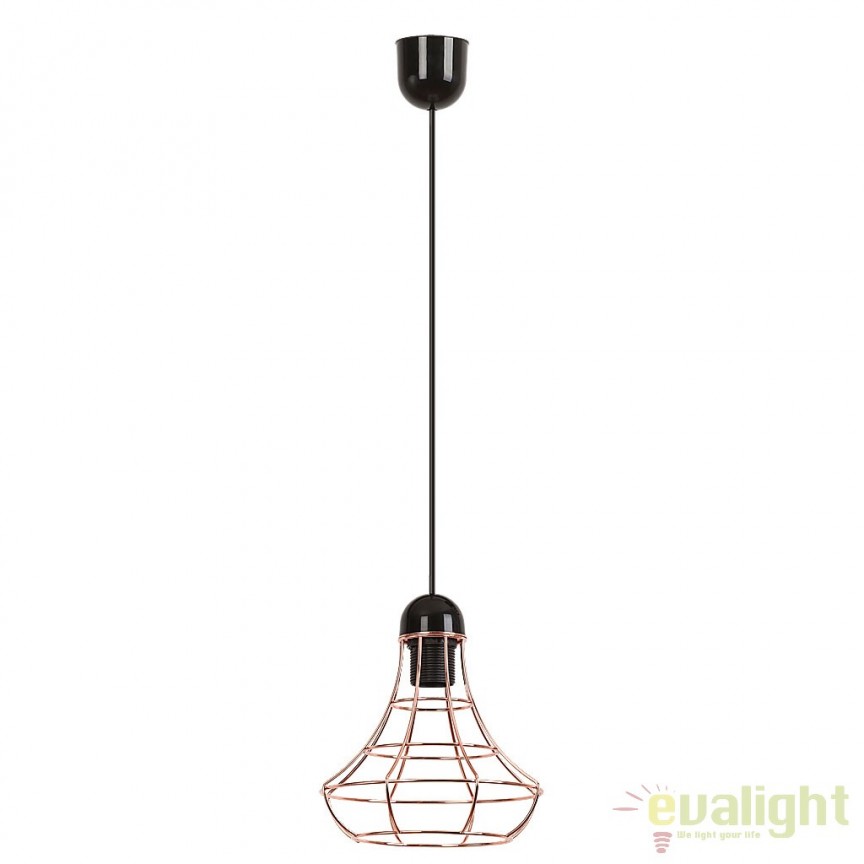 Pendul design vitange cupru diametrul 20 cm Ramsey 4650 RX, Corpuri de iluminat Vintage, Industria Style⭐ lustre retro elegante pentru bucatarie, dormitor living.✅Lampi Design decorativ modern!❤️Promotii❗ ➽ www.evalight.ro. Oferte la corpuri de iluminat suspendate de tip suspensii pentru camere interior, decorate in stil antichizat retro sau vintage, abajur material textil, lemn, metal, sticla, bec tip lumanare Edison sau LED, ieftine si de lux, calitate deosebita la cel mai bun pret. a