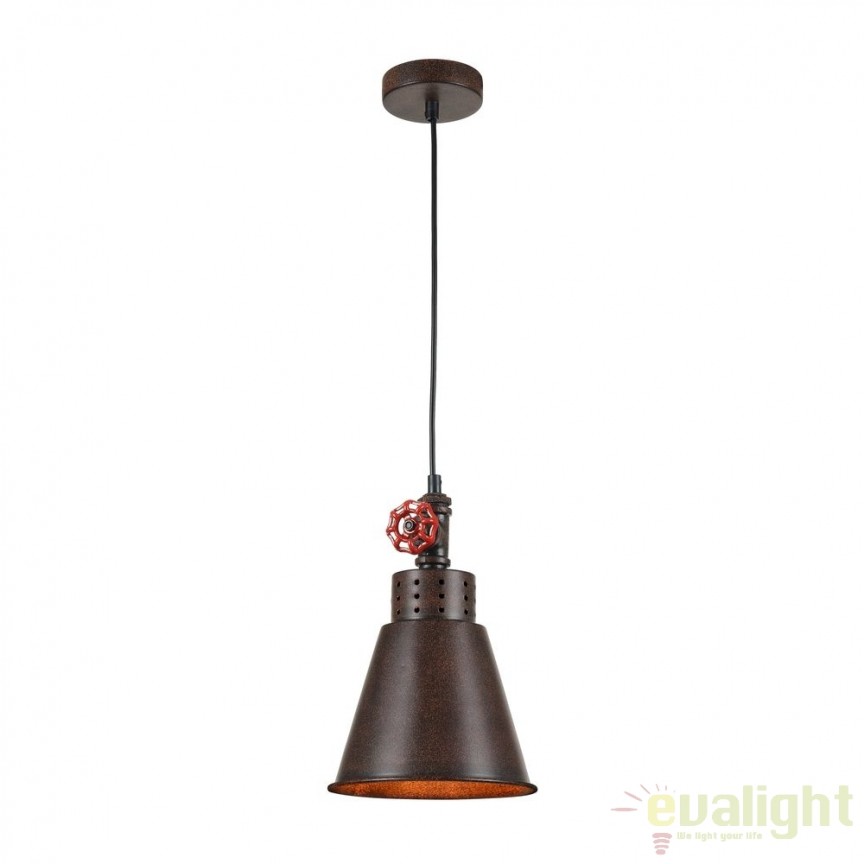 Lustra / Pendul metalic design Industrial Style Valve MYT020-01-R, Corpuri de iluminat rustice⭐ modele din lemn sau fier forjat pentru iluminat interior în stil rustic.✅Design decorativ vintage!❤️Promotii lampi❗ ➽www.evalight.ro. Alege lustre suspendate si candelabre decorate în stil rustic traditional, aplice si plafoniere aplicate de tavan sau perete, pt foisoare si terase casa, ieftine si de lux, calitate la cel mai bun pret.


 a