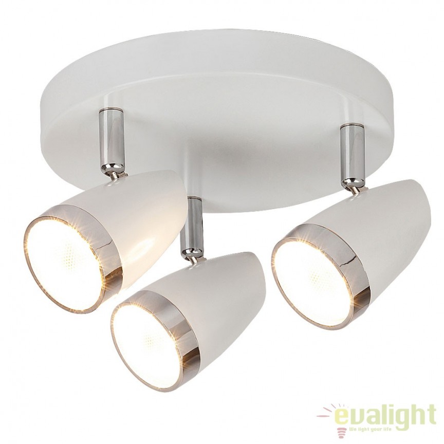 Lustra aplicata design modern alb 3 spoturi LED Karen 6668 RX, Plafoniere cu 3 spoturi, LED⭐ modele moderne corpuri de iluminat tip spoturi aplicate pe tavan sau perete.✅Design decorativ unic!❤️Promotii lampi❗ ➽ www.evalight.ro. Alege oferte lustre de iluminat interior tip plafoniere si aplice cu 3 spoturi pe bara cu lumina LED si directie reglabila pentru living, dormitor, bucatarie, baie, hol, camera copii, calitate de lux la cel mai bun pret. a