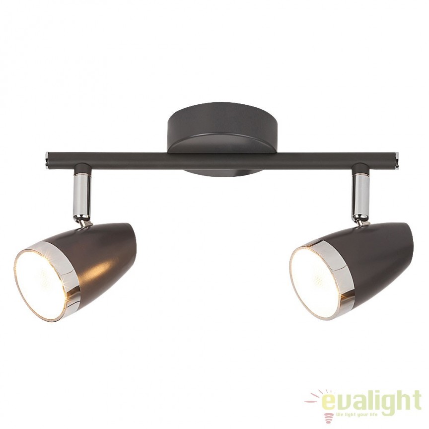 Lustra aplicata design modern 2 spoturi LED Karen 6513 RX, Aplice aplicate perete sau tavan cu spoturi, LED⭐ modele moderne corpuri de iluminat tip spoturi pe bara.✅Design decorativ unic!❤️Promotii lampi❗ ➽ www.evalight.ro. Alege aplice de iluminat interior, lustre si plafoniere cu 2 spoturi cu lumina LED si directie reglabila, spot orientabil cu intrerupator, simple si ieftine de calitate la cel mai bun pret. a