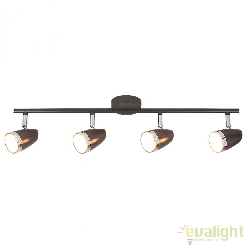 Lustra aplicata design modern 4 spoturi LED Karen 6515 RX, Plafoniere cu spoturi, LED⭐ modele moderne corpuri de iluminat tip spoturi aplicate pe tavan sau perete.✅Design decorativ unic!❤️Promotii lampi❗ ➽ www.evalight.ro. Alege lustre de iluminat interior tip plafoniere si aplice cu 4 spoturi pe bara cu lumina LED si directie reglabila pentru living, dormitor, bucatarie, baie, hol, camera copii, calitate de lux la cel mai bun pret. a