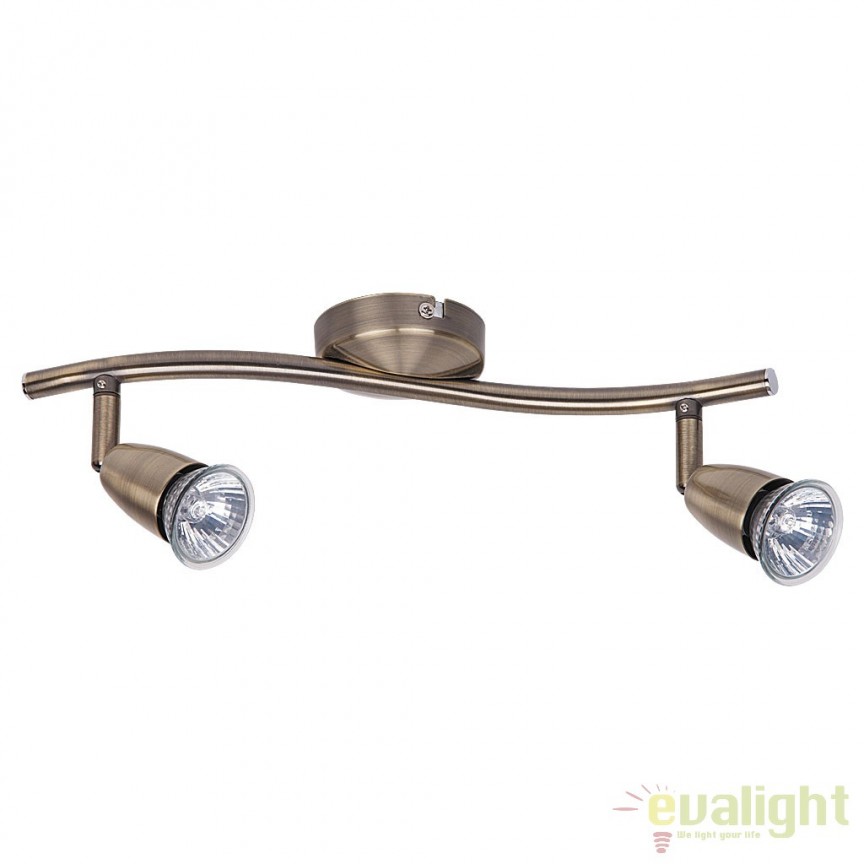 Lustra aplicata design finisaj bronz 2 spoturi Norman 5996 RX, Aplice aplicate perete sau tavan cu spoturi, LED⭐ modele moderne corpuri de iluminat tip spoturi pe bara.✅Design decorativ unic!❤️Promotii lampi❗ ➽ www.evalight.ro. Alege aplice de iluminat interior, lustre si plafoniere cu 2 spoturi cu lumina LED si directie reglabila, spot orientabil cu intrerupator, simple si ieftine de calitate la cel mai bun pret. a