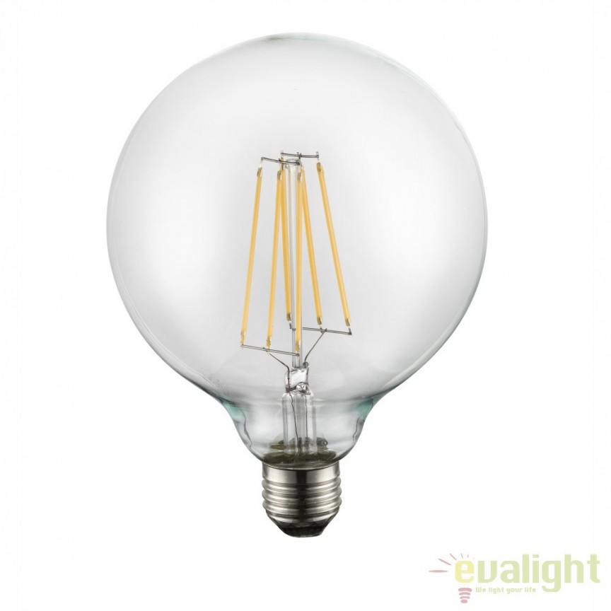 Bec E27 LED clear globe 10W, 1000Lm, 3000K 10586 GL, Becuri LED E27 - Bec soclu E27 - dulie bec E27⭐ modele becuri economice LED si clasice cu filament Edison style, decorative vintage.✅Clasa eficienta energetica❗ ➽ www.evalight.ro. Alege temperatura de culoare potrivita a becurilor functie de tipul de iluminare: cu lumina calda, rece, naturala sau neutra. 
Becuri cu soclu (dulie) de tip E27, surse de iluminat inteligente: cu senzor de miscare (telecomanda), (solare) cu consum redus de energie, surse incandescente cu dulie si soclu normale (ceramica, sticla, plastic, aluminiu), LED dimabile cu lumina calda (3000K), lumina rece alba (6500K) si lumina neutra (4000K), lumina naturala, flux luminos cu lumeni, bec LED echivalent 40W / 60W / 100W  tensinea curentului electric este de 12V fata de 220V (Volti) si durata mare de viata, becuri cu lumina puternica stralucitoare, colorate si multicolore, cu forma de lumanare, glob mare sau mic, rezistente la caldura si la apa, ce se aprinde instant la trecerea curentului electric, cu garantie cel mai bun pret❗ a