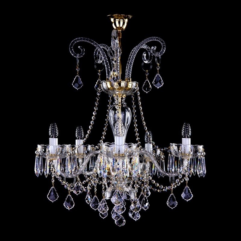 Candelabru 5 brate design LUX Cristal Bohemia Exclusive MIRELA V., Lustre Cristal Bohemia⭐ modele deosebite de candelabre din cristal Bohemia autentic din Cehia.✅Design Baroc de lux Premium Top❗ ➽ www.evalight.ro. a