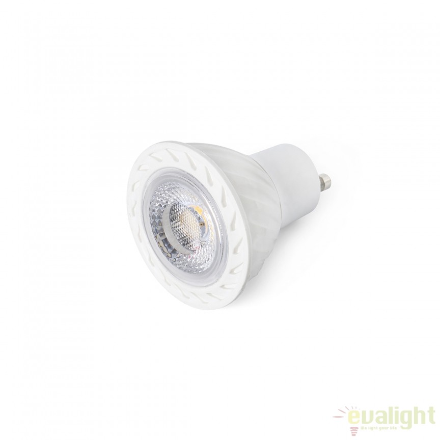 Bec GU10 LED 7W 3000K 17309 , Becuri GU10 LED - Bec halogen soclu GU10 - dulie bec GU10⭐ modele becuri economice si halogen.✅Clasa eficienta energetica❗ ➽ www.evalight.ro. Alege temperatura de culoare potrivita a becurilor functie de tipul de iluminare: cu lumina calda, rece, naturala sau neutra. 
Becuri cu soclu (dulie) de tip GU10 cu LED dimabile cu lumina calda (3000K), lumina rece alba (6500K) si lumina neutra (4000K), lumina naturala, proiectoare si reflectoare cu spot-uri reglabile cu flux luminos directionabil, aplicate si incastrate pe tavan fals rigips (plafon), perete, lumeni, bec LED ECO echivalent 35W / 50W / 100W (Watt) tensinea curentului electric este de 12V fata de 220V (Volti), durata mare de viata, becuri cu lumina puternica (luminozitate mare), ce consumă mai putina energie electrica, rezistente la caldura si la apa, cu garantie cel mai bun pret❗ a