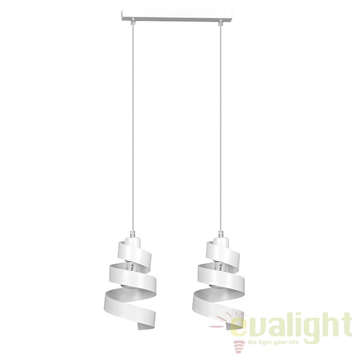 Lustra cu 2 Pendule design modern SAGA alb 351/2 EMB, Candelabre si Lustre moderne elegante⭐ modele clasice de lux pentru living, bucatarie si dormitor.✅ DeSiGn actual Top 2020!❤️Promotii lampi❗ ➽ www.evalight.ro. Oferte corpuri de iluminat suspendate pt camere de interior (înalte), suspensii (lungi) de tip lustre si candelabre, pendule decorative stil modern, clasic, rustic, baroc, scandinav, retro sau vintage, aplicate pe perete sau de tavan, cu cristale, abajur din material textil, lemn, metal, sticla, bec Edison sau LED, ieftine de calitate deosebita la cel mai bun pret. a