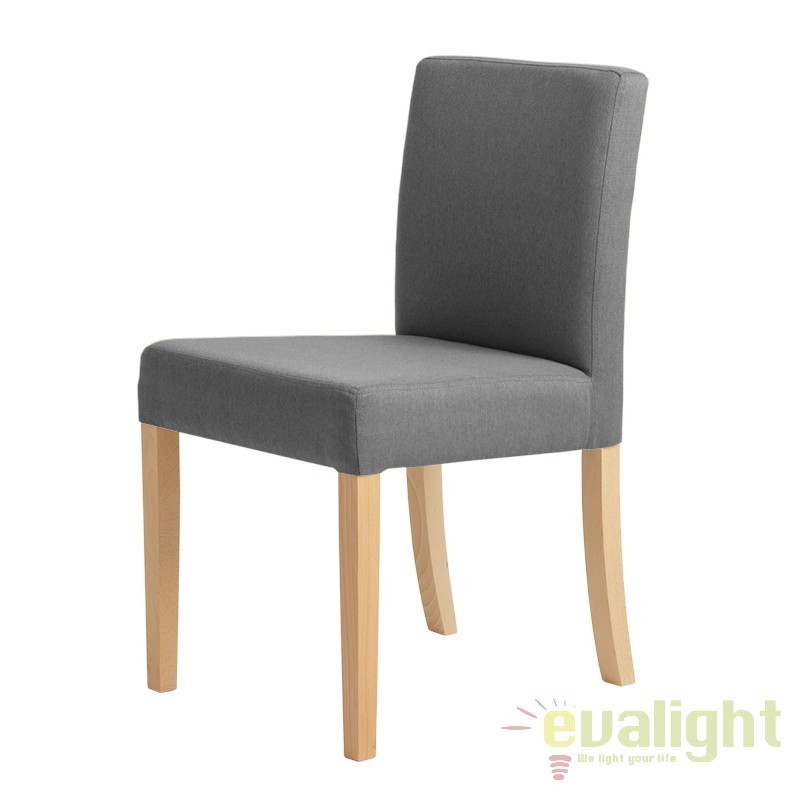 Scaun elegant, tapitat, design vintage scandinav Wilton gri/ natur, Scaune dining moderne⭐ modele de lux tapitate catifea, piele pentru pentru living, bucatarie, sufragerie din lemn in stil scandinav.✅DeSiGn elegant❗ ➽www.evalight.ro. Alege scaune tapitate stofa sau piele ecologica, clasice, retro sau vintage, stil industrial cu picioare metalice, brate din lemn cu spatar, ieftine de calitate deosebita la cel mai bun pret. a