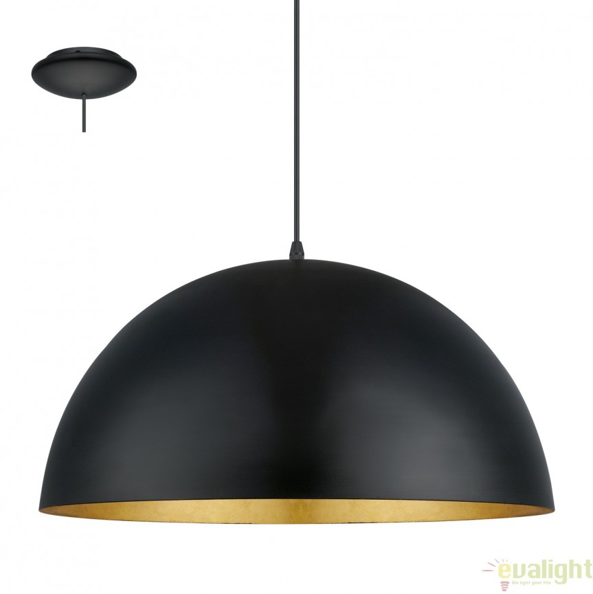 Pendul, Lustra suspendata finisaj negru/auriu, diametru 53cm, GAETANO 1 94936 EL, Promotii lustre, reduceri⭐ corpuri de iluminat, mobila si decoratiuni de interior si exterior.⭕Oferte Pret redus online ➽ www.evalight.ro❗ a