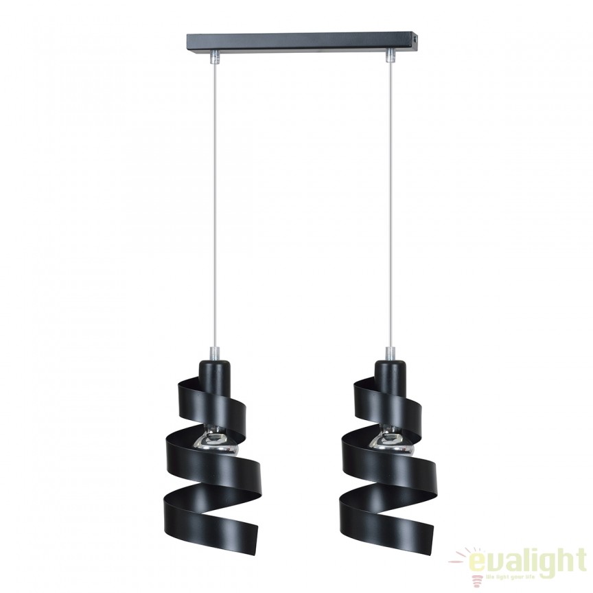 Lustra cu 2 Pendule design modern SAGA negru 352/2 EMB, Candelabre si Lustre moderne elegante⭐ modele clasice de lux pentru living, bucatarie si dormitor.✅ DeSiGn actual Top 2020!❤️Promotii lampi❗ ➽ www.evalight.ro. Oferte corpuri de iluminat suspendate pt camere de interior (înalte), suspensii (lungi) de tip lustre si candelabre, pendule decorative stil modern, clasic, rustic, baroc, scandinav, retro sau vintage, aplicate pe perete sau de tavan, cu cristale, abajur din material textil, lemn, metal, sticla, bec Edison sau LED, ieftine de calitate deosebita la cel mai bun pret. a