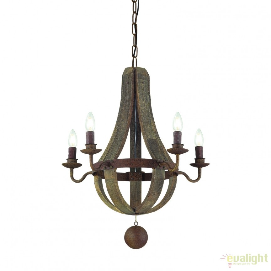 Candelabru design rustic deosebit cu 5 brate MILLENNIUM SP5 129921, Promotii lustre, reduceri⭐ corpuri de iluminat, mobila si decoratiuni de interior si exterior.⭕Oferte Pret redus online ➽ www.evalight.ro❗ a