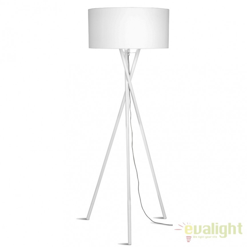 Lampadar modern cu trepied HAMPTON/F/W, alb/ abajur 60x30cm disponibil in 8 culori, Lampadare moderne de podea⭐ modele elegante pentru iluminat camera living dormitor.✅DeSiGn decorativ de lux unic!❤️Promotii lampi❗ ➽www.evalight.ro. Alege corpuri de iluminat de podea pt interior cu reader LED, ieftine de calitate deosebita la cel mai bun pret. a