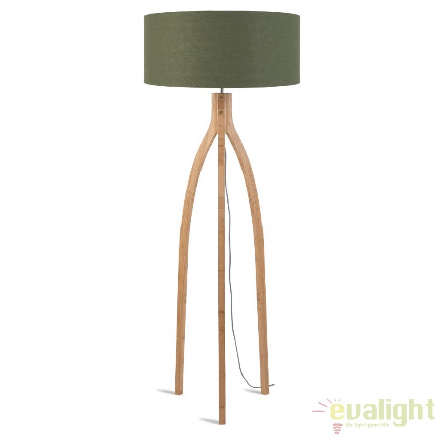 Lampadar cu trepied, realizat din materiale naturale, durabile si ecologice, Annapurna verde, Candelabre si Lustre moderne elegante⭐ modele clasice de lux pentru living, bucatarie si dormitor.✅ DeSiGn actual Top 2020!❤️Promotii lampi❗ ➽ www.evalight.ro. Oferte corpuri de iluminat suspendate pt camere de interior (înalte), suspensii (lungi) de tip lustre si candelabre, pendule decorative stil modern, clasic, rustic, baroc, scandinav, retro sau vintage, aplicate pe perete sau de tavan, cu cristale, abajur din material textil, lemn, metal, sticla, bec Edison sau LED, ieftine de calitate deosebita la cel mai bun pret. a