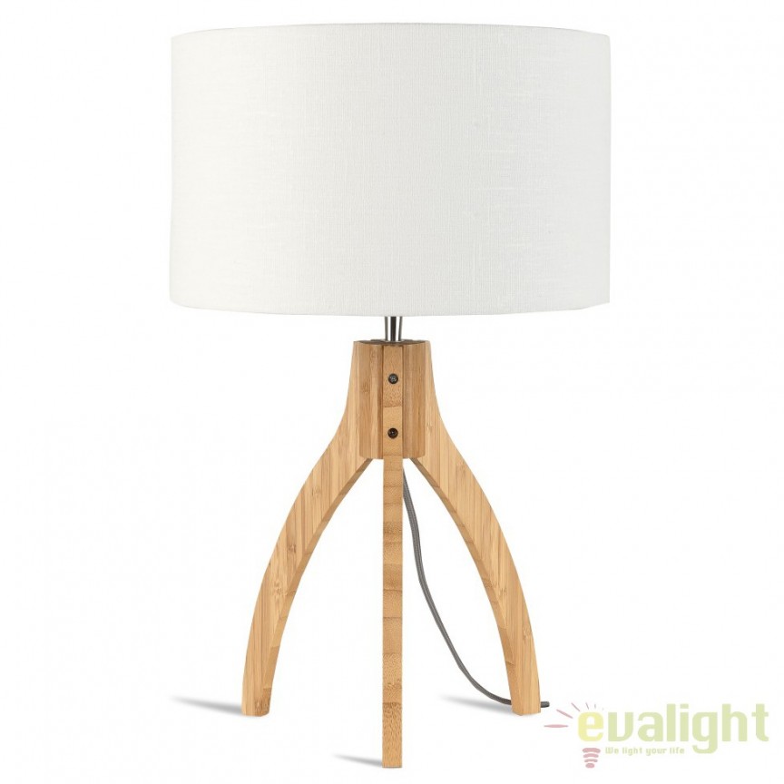 Lampa de masa cu trepied, realizata din materiale naturale, durabile si ecologice, Annapurna alb, Candelabre si Lustre moderne elegante⭐ modele clasice de lux pentru living, bucatarie si dormitor.✅ DeSiGn actual Top 2020!❤️Promotii lampi❗ ➽ www.evalight.ro. Oferte corpuri de iluminat suspendate pt camere de interior (înalte), suspensii (lungi) de tip lustre si candelabre, pendule decorative stil modern, clasic, rustic, baroc, scandinav, retro sau vintage, aplicate pe perete sau de tavan, cu cristale, abajur din material textil, lemn, metal, sticla, bec Edison sau LED, ieftine de calitate deosebita la cel mai bun pret. a