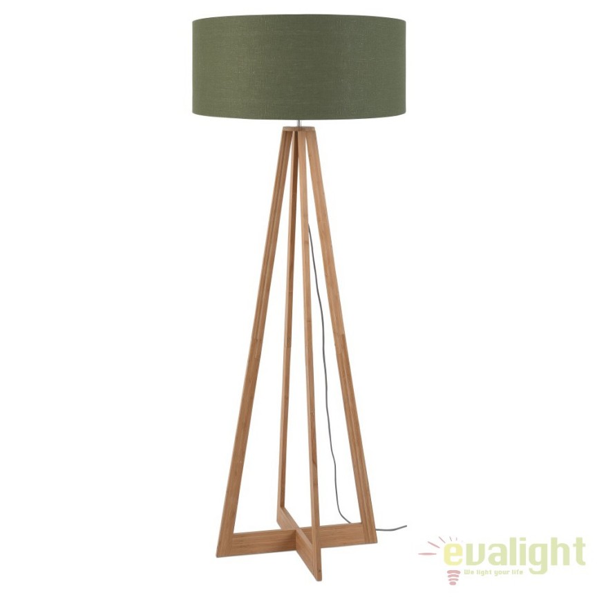 Lampadar realizat din materiale naturale, durabile si ecologice, EVEREST/F verde, Candelabre si Lustre moderne elegante⭐ modele clasice de lux pentru living, bucatarie si dormitor.✅ DeSiGn actual Top 2020!❤️Promotii lampi❗ ➽ www.evalight.ro. Oferte corpuri de iluminat suspendate pt camere de interior (înalte), suspensii (lungi) de tip lustre si candelabre, pendule decorative stil modern, clasic, rustic, baroc, scandinav, retro sau vintage, aplicate pe perete sau de tavan, cu cristale, abajur din material textil, lemn, metal, sticla, bec Edison sau LED, ieftine de calitate deosebita la cel mai bun pret. a